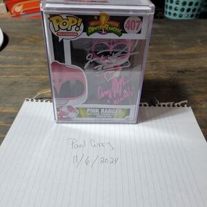 Pink Ranger Amy Jo Johnson Jason David Frank Signed Funko Pop